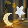 Plug Powered Ramadan Starry Moon Night Light Touch Switch Stepless Dimming for Bedside Study Living Room Bedroom Decor Lighting