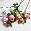 4 Head Simulated Roses Birthday Valentine's Day Wedding Home Fake Bouquet Silk Flower Decoration Floral Arrangement Flower Wall
