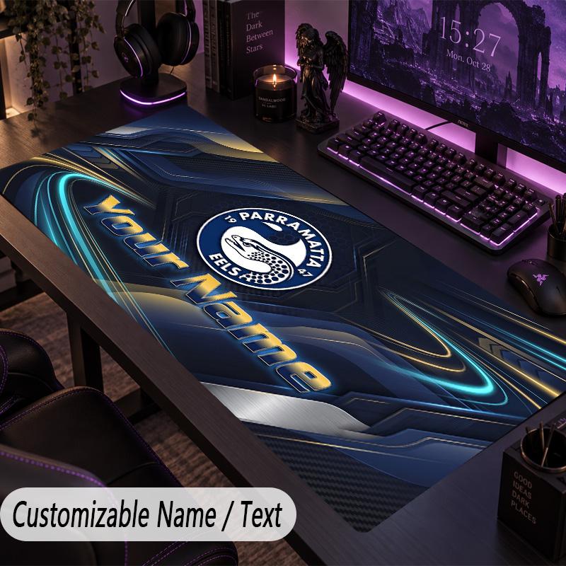 Large Mouse PadParramatta Eels Custom Name Text Personalized Desk Mat Non Slip Gaming Pad