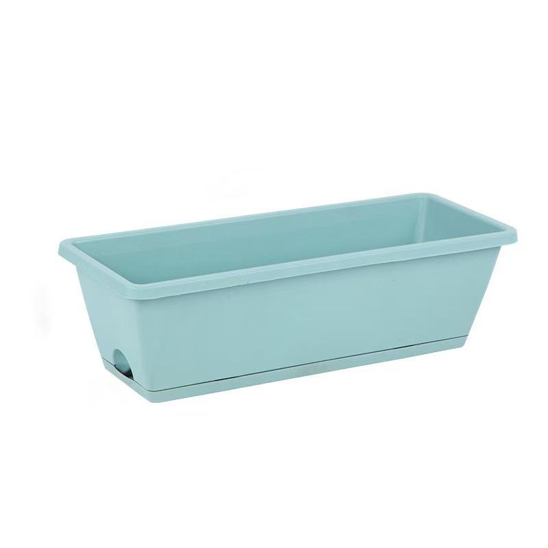 Plastic Planter Trough for Plants - Long Rectangular Flower Box Container with Drainage Holes for Indoor Outdoor Garden Use