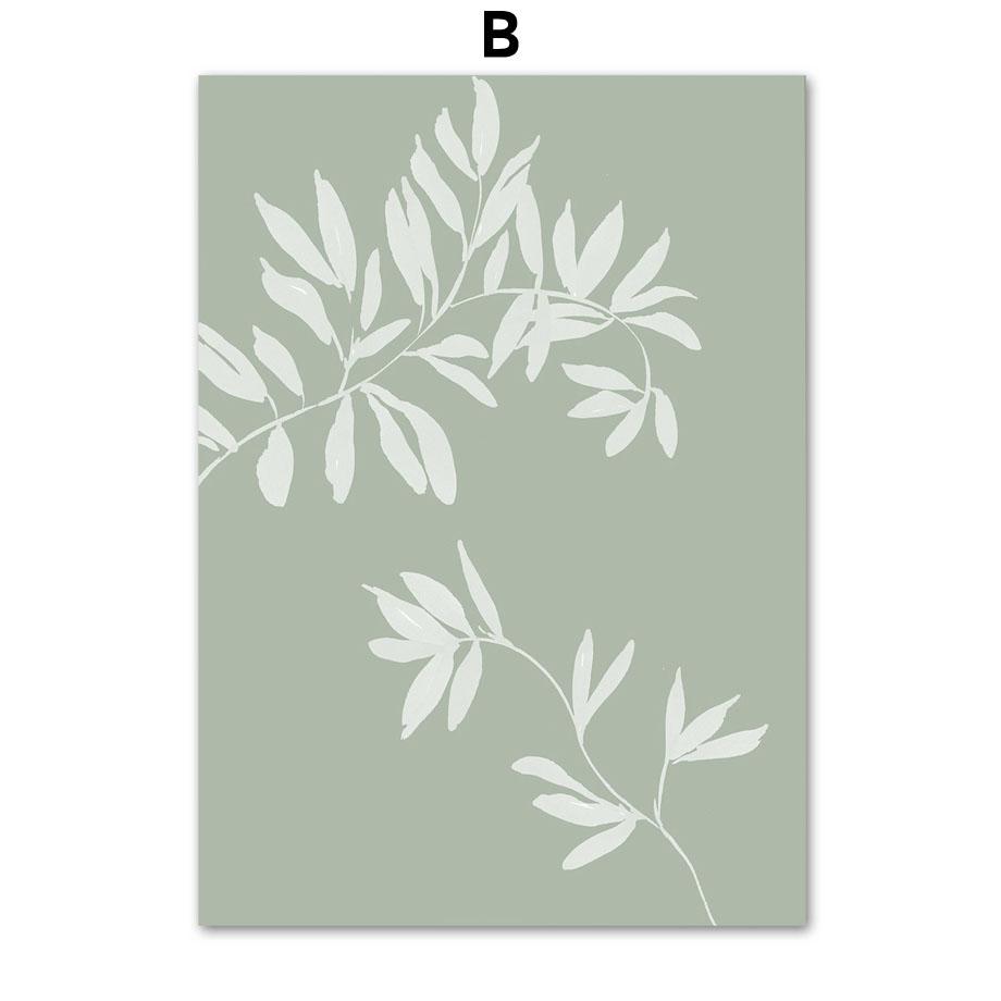 Abstract Line Girl Face Monstera Leaf Green Arched Nordic Posters And Prints Art Canvas Painting Wall Pictures Living Room Decor