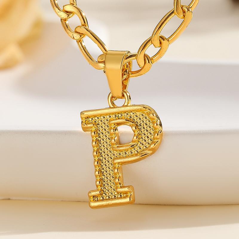 26 Letters Necklace Gold A-Z Letter Pendant Necklace Versatile Jewelry