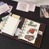 Portable Retro Brown Loose-leaf Notebook A7 DIY Scrapbook Travel Journal PU Leather Notepad Student Use