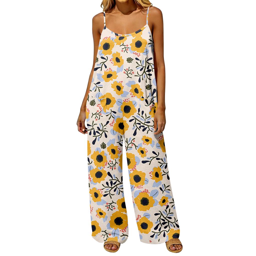 Loose Fit Casual Jumpsuit for Women Vintage Style Wide Leg Overalls with Pockets Adjustable Straps and Backless Design Comfortable Fit