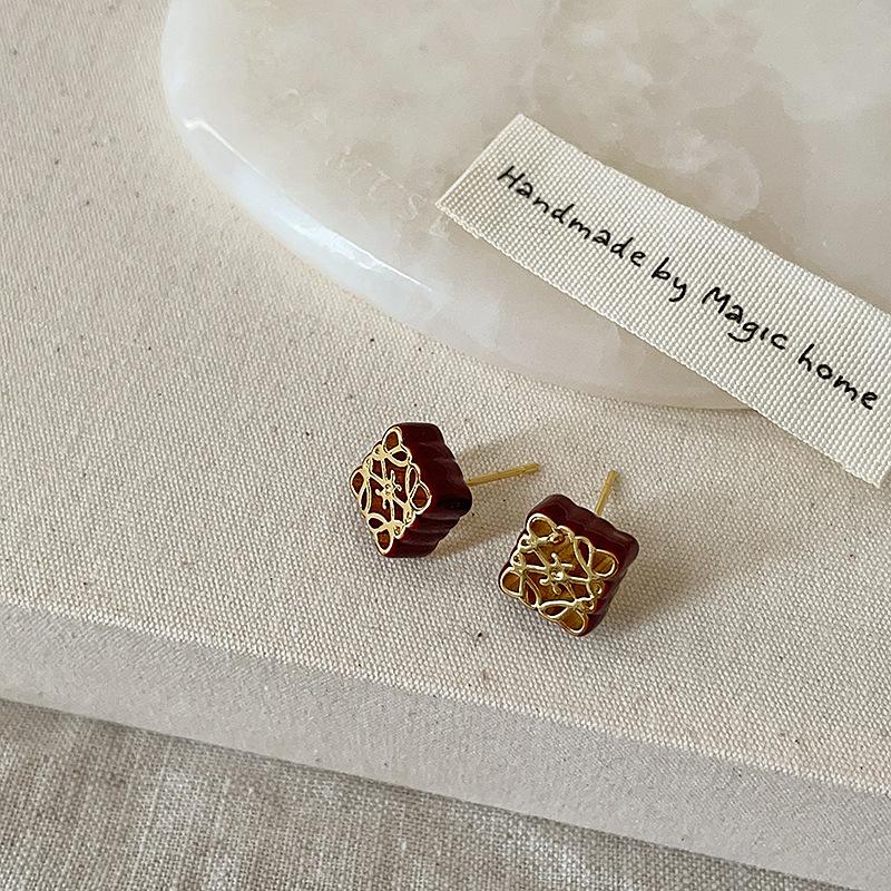 

Серьги-гвоздики Ankola Red Oil Drop Hollow Metal, женские, ретро, легкие, роскошные, элегантные, модные, универсальные серьги