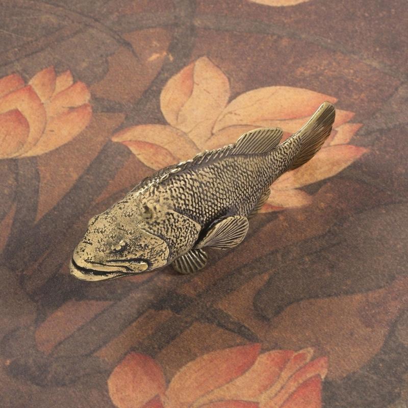

Carving Brasses Grouper Miniature Sculpture Chinese Antique Fengshui Figurine for Home Office Decoration Ornament Gift HX6C CN