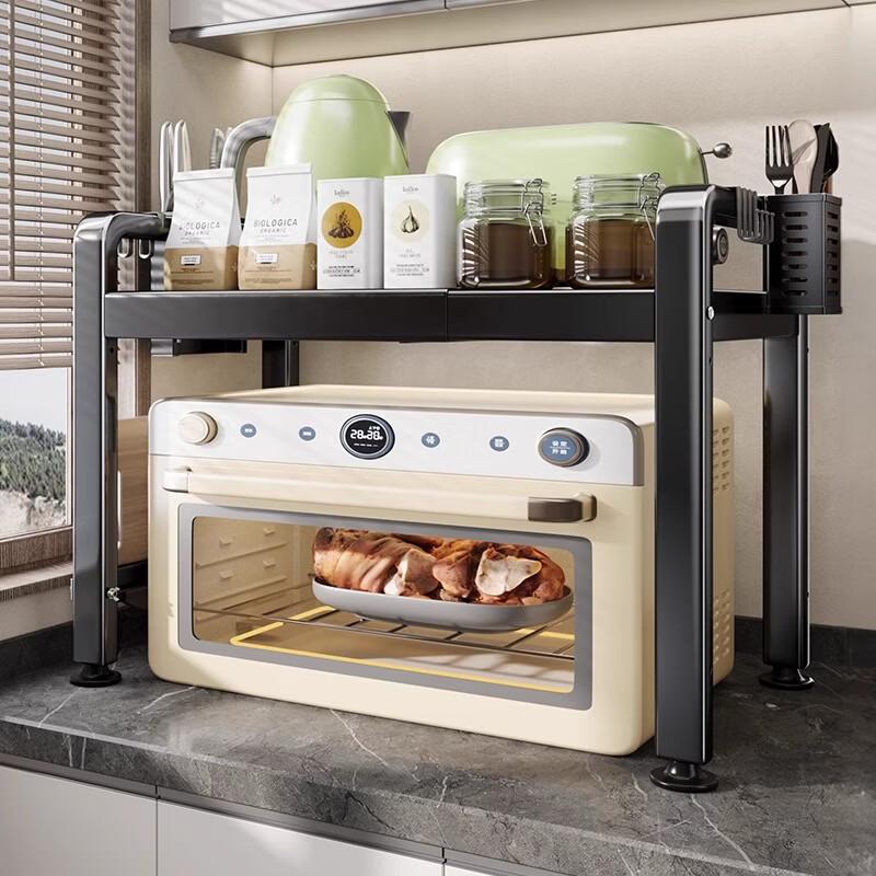 Retractable Carbon Steel Microwave Oven Storage Rack