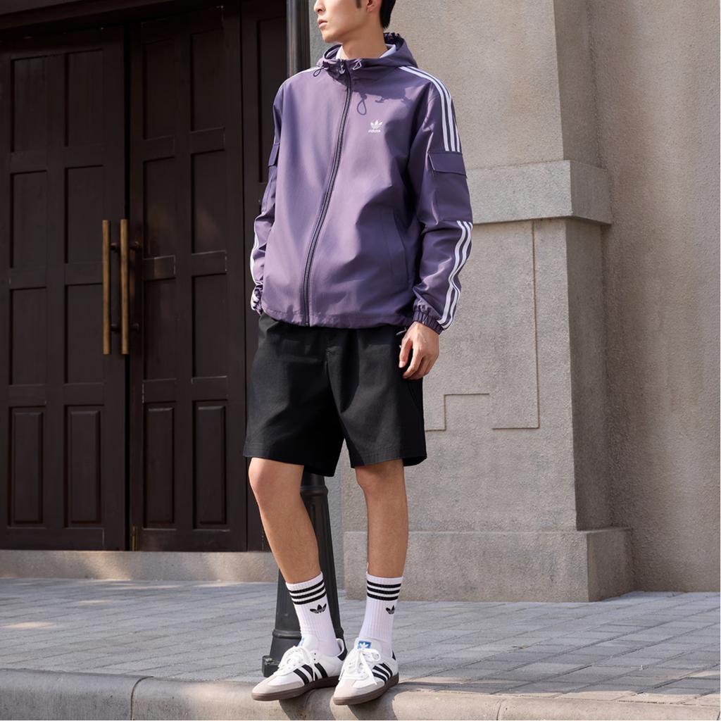 Adidas Originals Stag Track Commuting Casual Sports Hooded Striped Long Sleeve Jacket Unisex Jacket KV8847