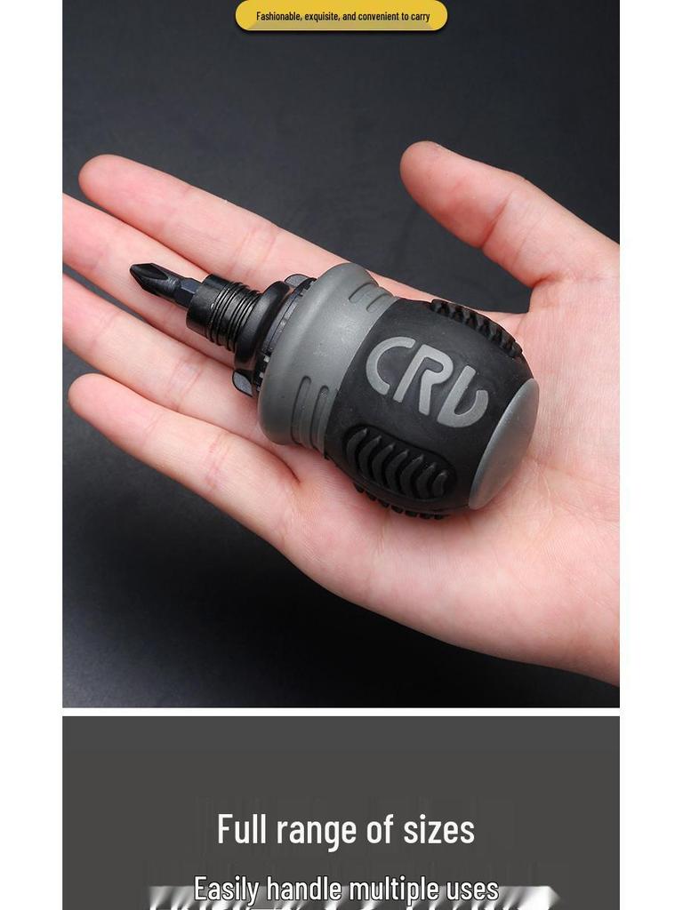 Dual-Head Ratcheting Telescopic Screwdriver with Phillips, Slotted, and Torx Heads