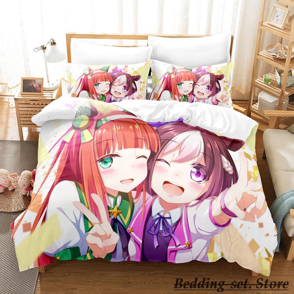 Pretty Derby Bedding Set Single Twin Full Queen King Size Bed Set Adult Kid Bedroom Duvetcover Sets Anime Parure De Lit Bed
