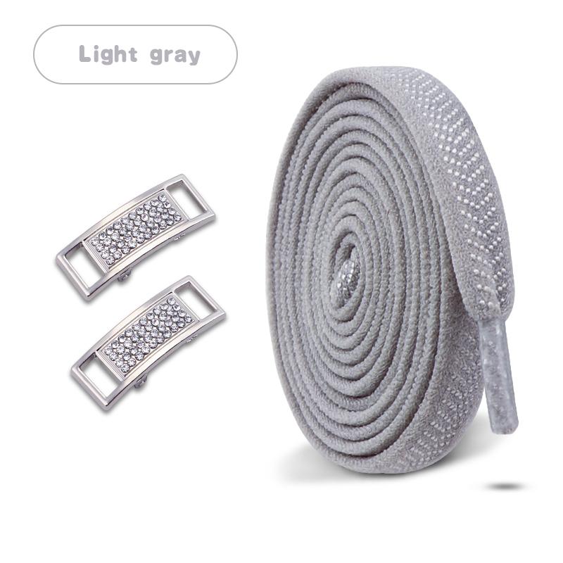 Silver Diamond Lock Shoelaces without ties Flat Shoelace for Shoes accessories Elastic Laces Sneakers Tennis No Tie Shoe laces