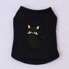 Halloween Pet Vest Cute Black Cat Cartoon Print Sleeveless Shirt Soft Breathable Costume For Kitten Puppy Party Daily Outfit