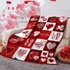 1pc Valentine's Day heart-shaped printed blanket, romantic Valentine's Day wedding anniversary gift blanket for wife and lover