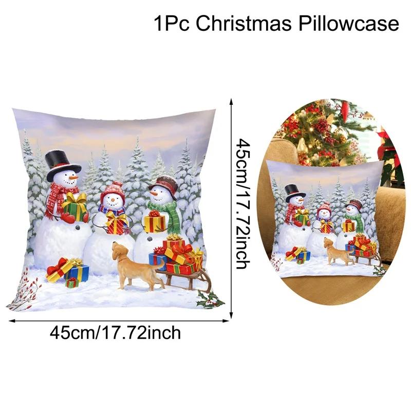 

Рождественская наволочка с Сантой, декоративная наволочка, наволочка для диванной подушки, домашний декор 2024, рождественский декор для дома, наволочка для диванной подушки 18x18Inch