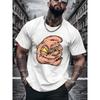 European Size Casual Black T-Shirt for Men Featuring a Cartoon Monster Graphic, Perfect for Street Style And Trendy Adult Male Fashion