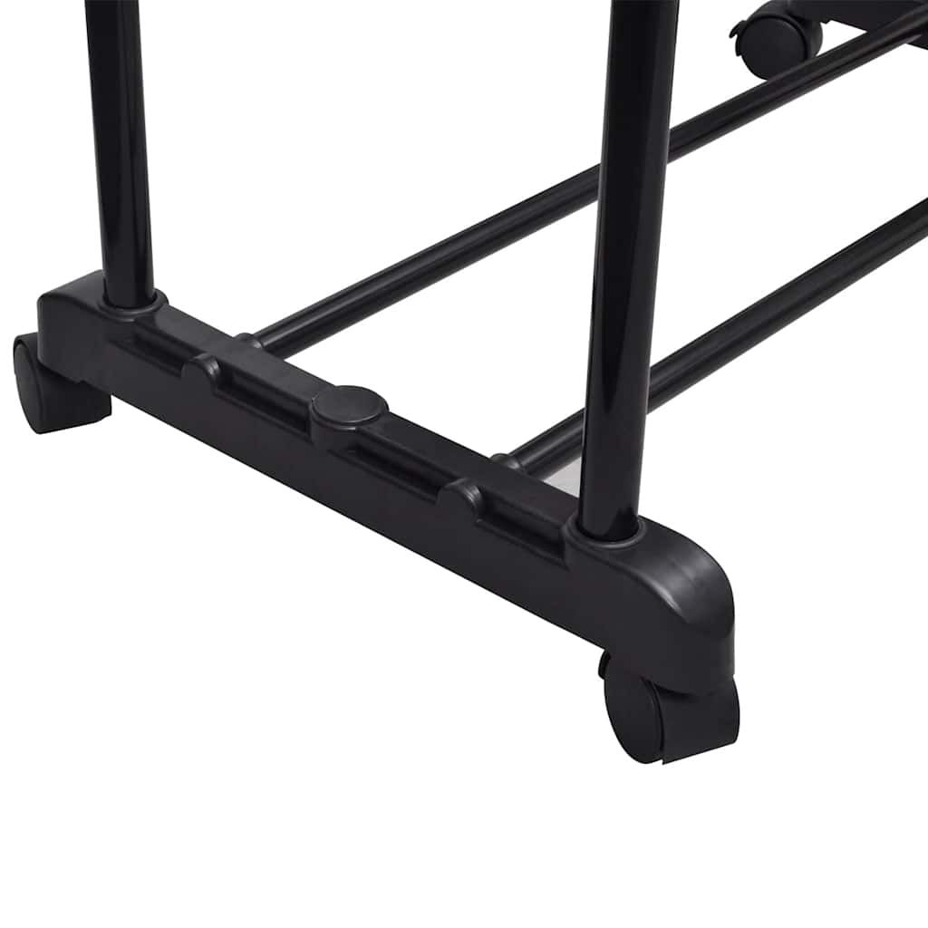 Adjustable Clothes Rack with 4 Casters and 2 Clothing Rods