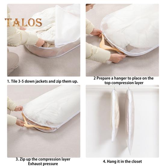 1/3 szt. Wiszące pokrowce na ubrania z samozaciskowym zamkiem błyskawicznym, duża pojemność, przezroczyste, oszczędzające miejsce, pokrowiec przeciwkurzowy na płaszcz puchowy, worki na ubrania