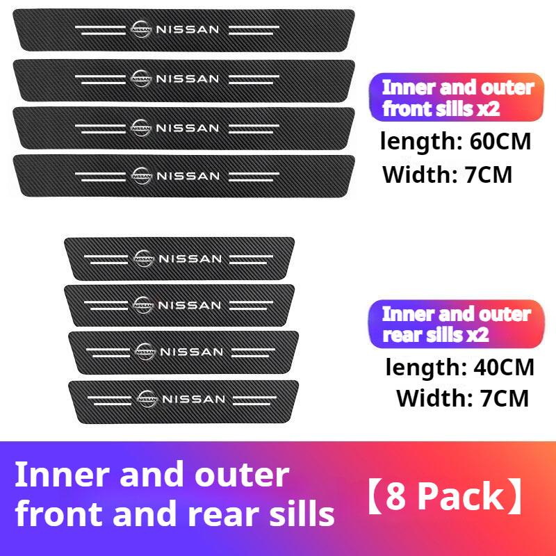 Carbon Fiber Car Door Sill Protector Trunk Guard Bumper Sticker For Nissan Rogue Pathfinder X-Trail GTR Note Qashqai Juke Patrol
