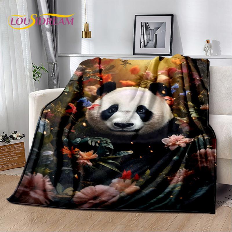 3D Dream Animal Cartoon Panda Cute Blanket,Soft Throw Blanket for Home Bedroom Bed Sofa Picnic Travel Office Cover Child Gift