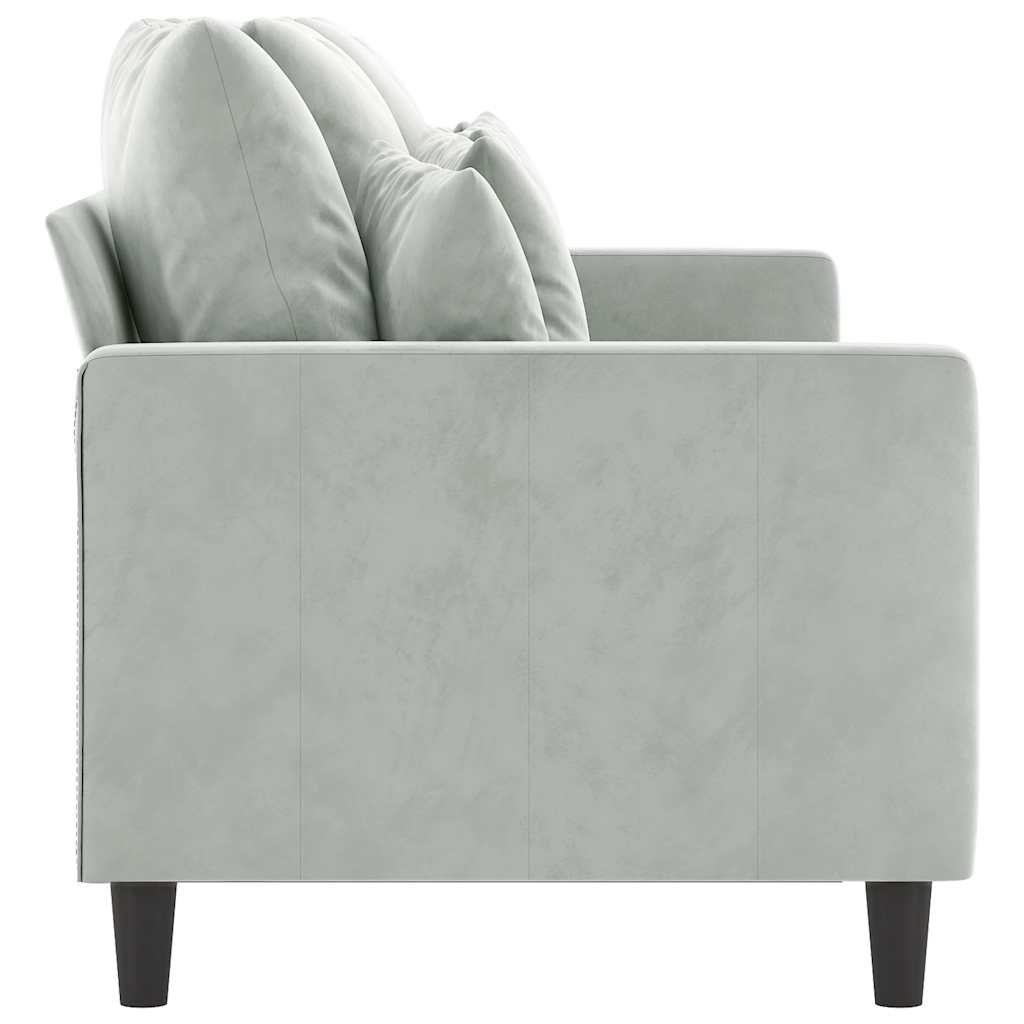 Vidaxl 3-Seater Sofa, Light Grey, 180 Cm, Upholstered In Velvet