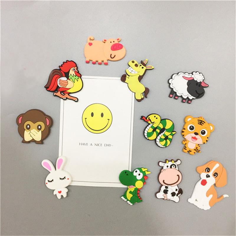Moda drăguț din silicon Animal autocolant frigider PVC desene animate magnet frigorific copii puzzle cadou jucărie
