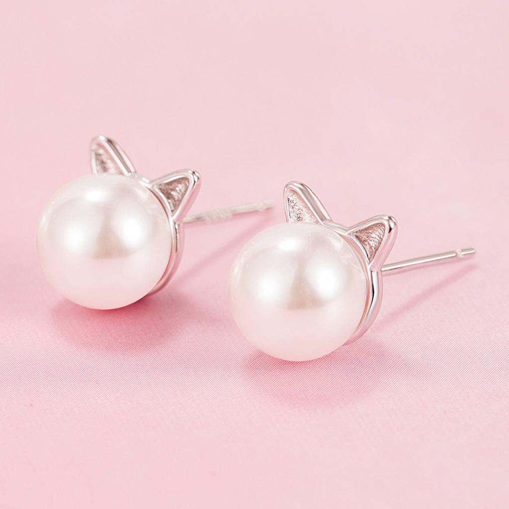 Fashionable Cat Ear Studs Adornment Exquisite Cat shaped Earrings Eye Catching Ear Studs Jewelry for Fashionistas