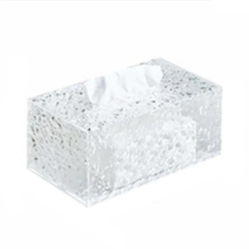 Rektangulär Akryl Servettlåda Hemdekoration Konst Servettlåda Vardagsrum Matbord Servettförvaringslåda Dekoration