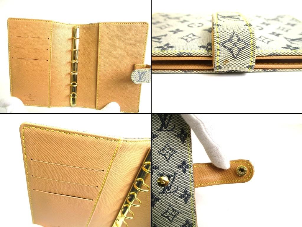 Authentic LOUIS VUITTON Monogram Mini Blue Document Holders Small Ring Agenda Cover #b082 Seller refurbished