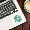 Teal Daisy Sticker, Vinyl Watercolor Daisy, Flower Decal