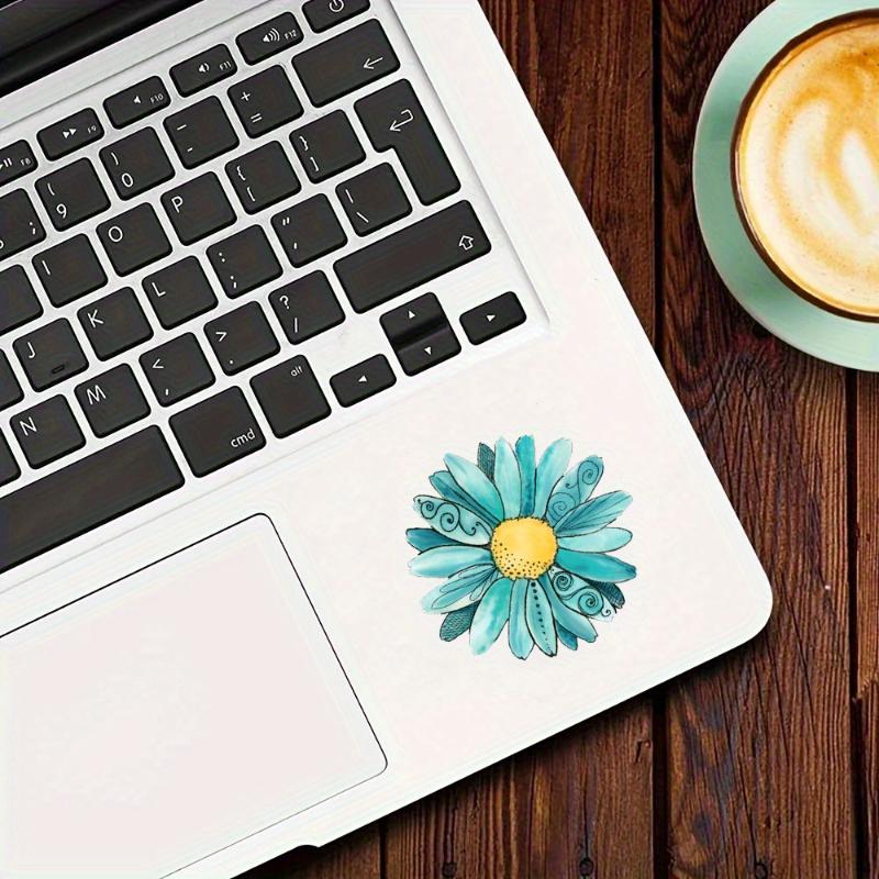 Teal Daisy Sticker, Vinyl Watercolor Daisy, Flower Decal