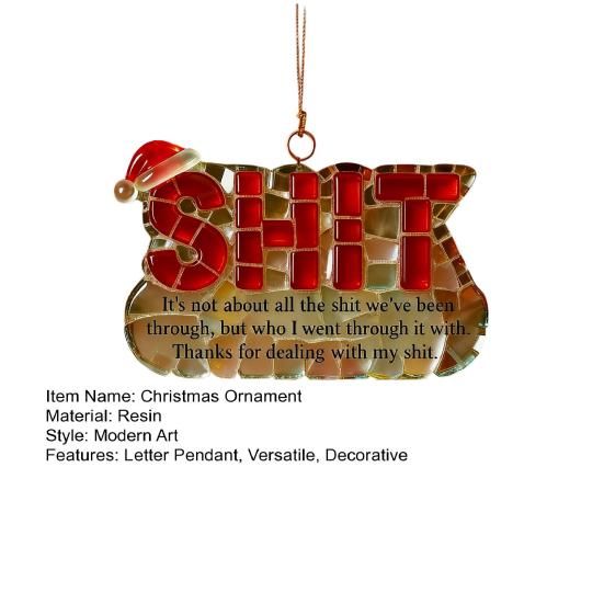 Yousheng Funny Friendship Christmas Ornament Letter Charm Humorous Friend Pendant with Hanging Cord Holiday Decor