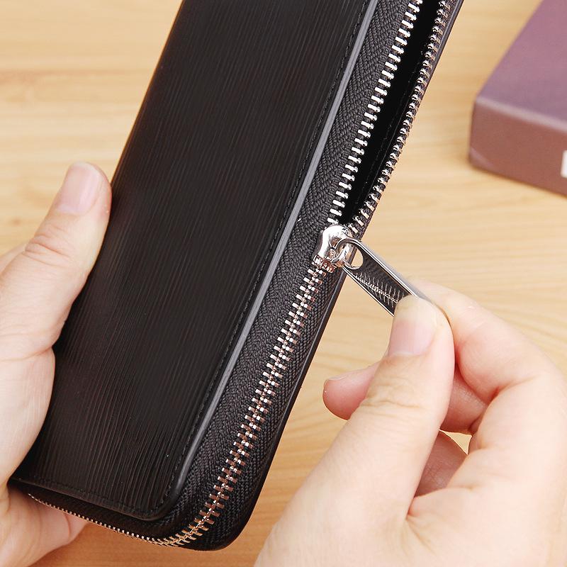 Portafoglio Borsa Lunga con Zip a Onda d'Acqua da Donna