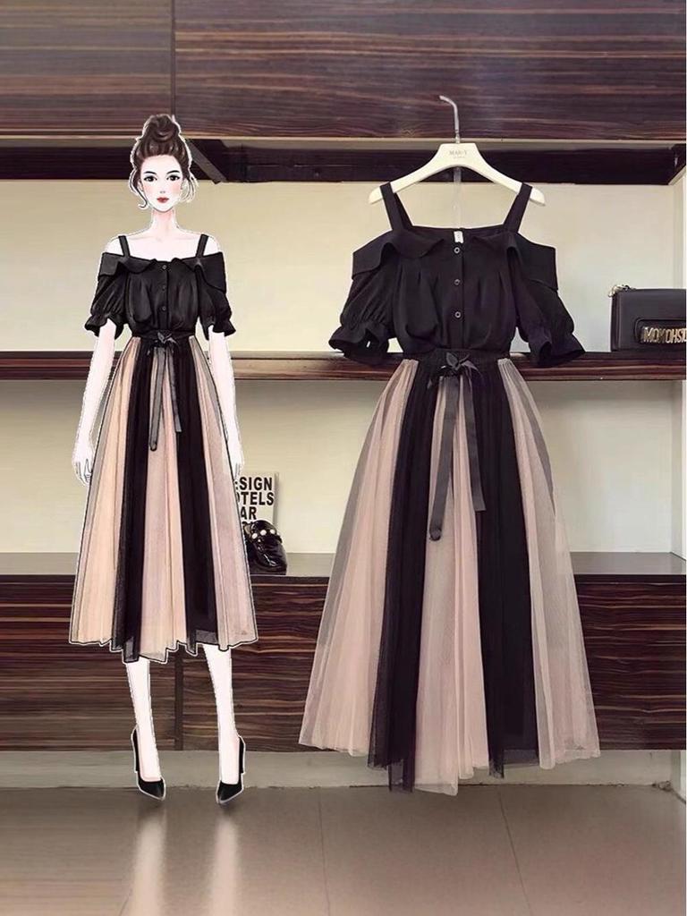 Plus-Size Camisole & Skirt Set: Spring/Summer Slimming Fashion for Women