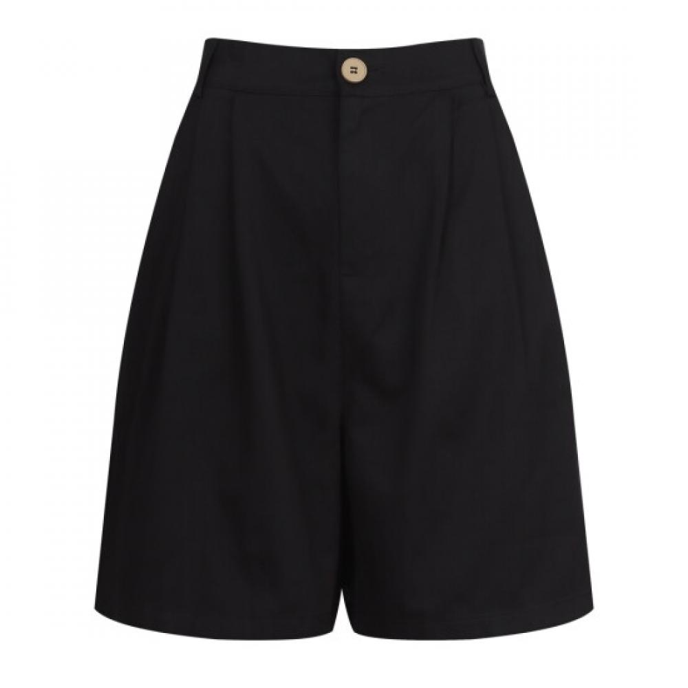 Shop Women Basic Daily 100 Cotton Two Tuck Back Banding Shorts Black Bygo Wpt