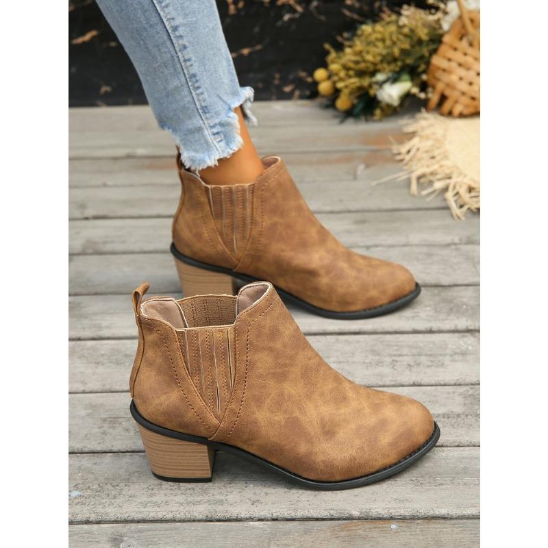 Large size thick heel Chelsea boots women's autumn and winter new fashion short boots locomotive short boots women