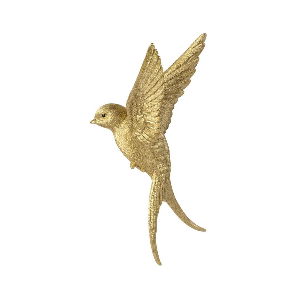Ubia Hovering Swallow Magnet, Gold, 12.8 x 3.8 x 8.5 cm, Figurine, Animal, Garden Decor, Bird, H24109-12