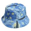 Europejsko-Amerykański Kapelusz Bucket Tie-Dye Chroniący Przed Słońcem: Dwustronny Design Graffiti dla Mężczyzn i Kobiet