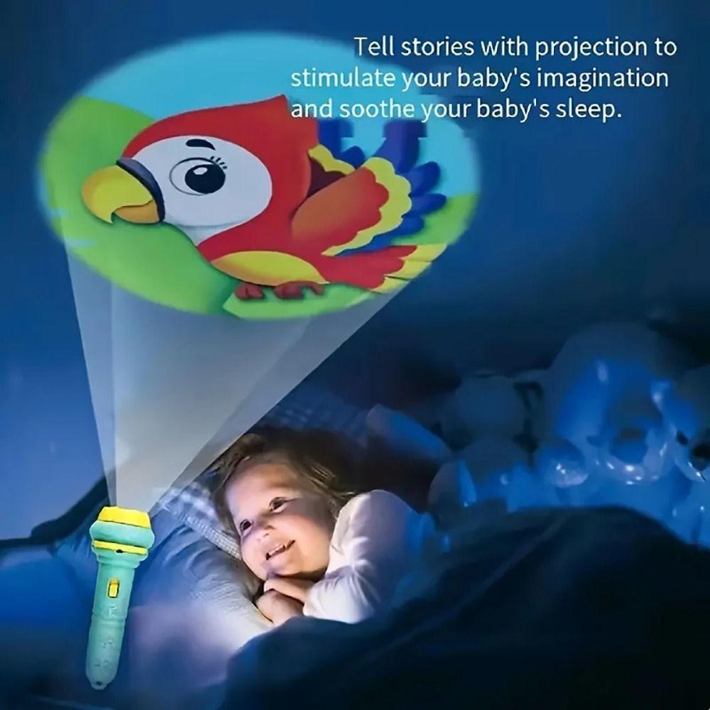 Early Education Children Projector Flashlight 128 Patterns Baby Projector Torch Bedtime Story