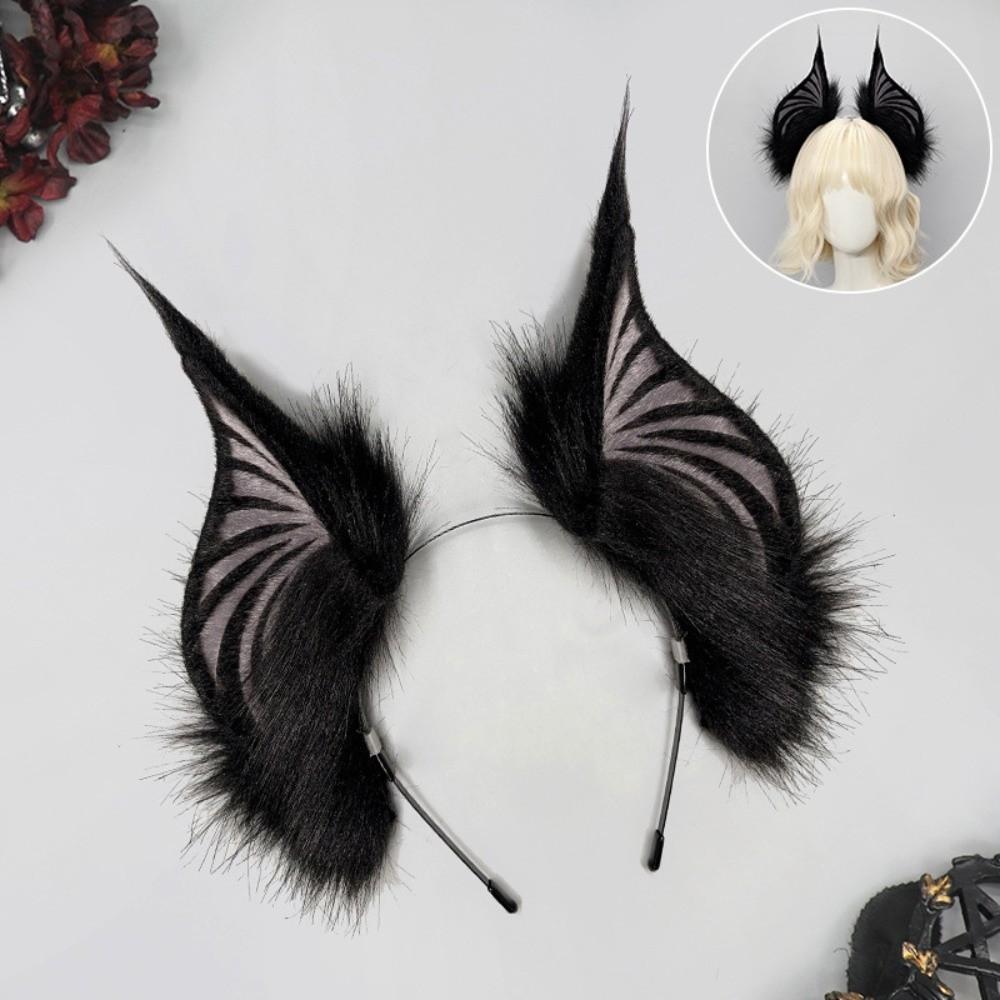 Soft Bat Headband Plush Cosplay Ears Headband Comfortable Plush Headband  Stage Performance
