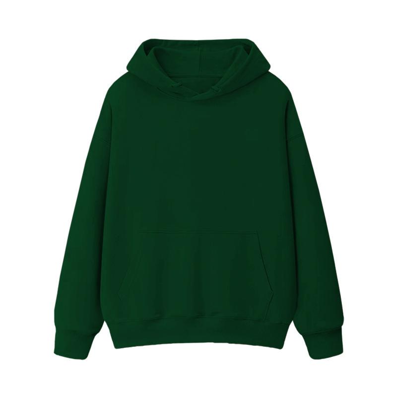 Fleece Thickened Loose Hooded Sweater Women's Autumn and Winter Warm Student Couple Solid Color Jacket Women's Clothing