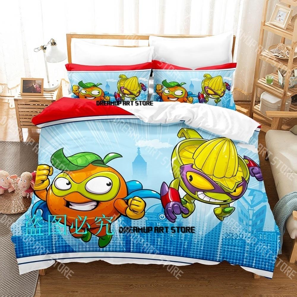 Fashion Super Zings Cute Cartoon Bedding Set Single Twin Full Queen King Size Bed Set Kids Bedroom Duvetcover Sets Bed Sheet Set