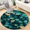 1pc Leaf Nature Office Round Area Rug, Indoor Mat Suitable ForOffice, Under Office Chairs Bedroom Living Room Home Decor, Room Decot040