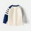 Boys Lightweight Knit Sweater Color Block Pullover Long Sleeve Spring Autumn Inner Layer Top for Toddler and Kids