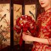 Elegant Chinese Wedding Bridal Bouquets Traditional Modern Design Artificial Flower For Bride Ceremony