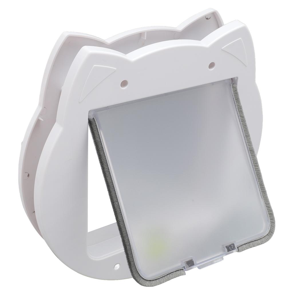 Katzenklappe Tür Transparent Leise Verschleißfest 2-Wege Abschließbar Katze Innen Außentür für Haustiere Katzen