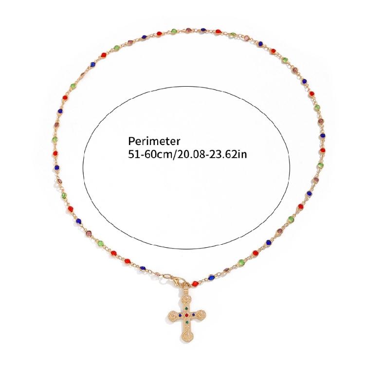 Luxurious Choker Necklace Featuring a Striking Crosses Pendant with Colorful Zirconia for Women’s Jewelry Collection