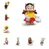 Cartoon Building Blocks Toy Diy Assembly Toy For Kids Plastic Material Abs Type 50-100 Pieces 4.5cm Height Lightweight Characters)