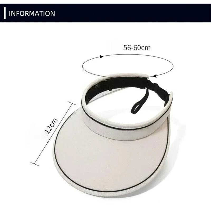 1 Stück 12 cm breiter Rand Leerer Oberteil Sonnenhut für Damen Sommer Outdoor UPF50+ UV-Schutz Radkappen Koreanischer Faltbarer Sonnenvisier Hüte