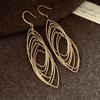 Exaggerated Long Tassel Dangle Earrings Oval Hollow Ear Hook Temperament Charm Ear Clip  Gift