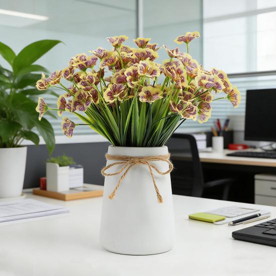 Artificial Violet Realistic Long Stem Fake Flower Home Office Wedding Party Table Centerpiece Indoor Outdoor Faux Bloom Decoration